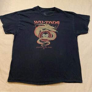 Distressed Wu-Tang Staten Island Black Graphic T-Shirt
